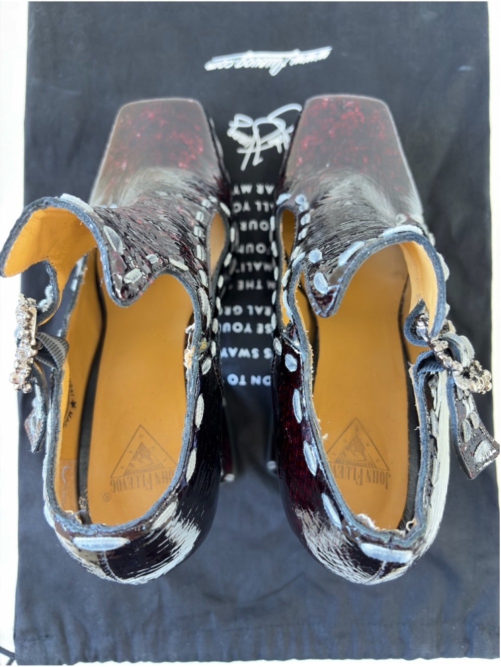 John Fluevog MEGA MUNSTER CLIQUE PLATFORM T-STRAP HEEL size 9 - Picture 8 of 11